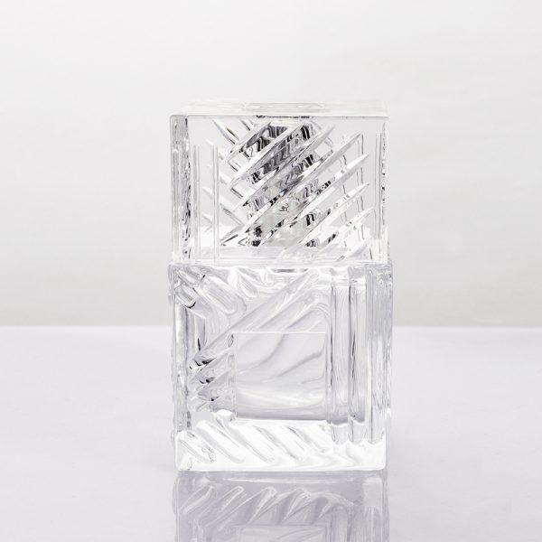 100ml Square Twisted Cut Glass Perfume Bottle