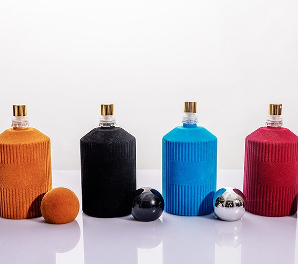 30ml 50ml 100ml Large‑Capacity Vertical Ribbed Flocked Perfume Bottle