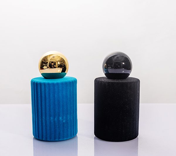 30ml 50ml 100ml Cylindrical Vertical‑Ribbed Flocked Perfume Bottle