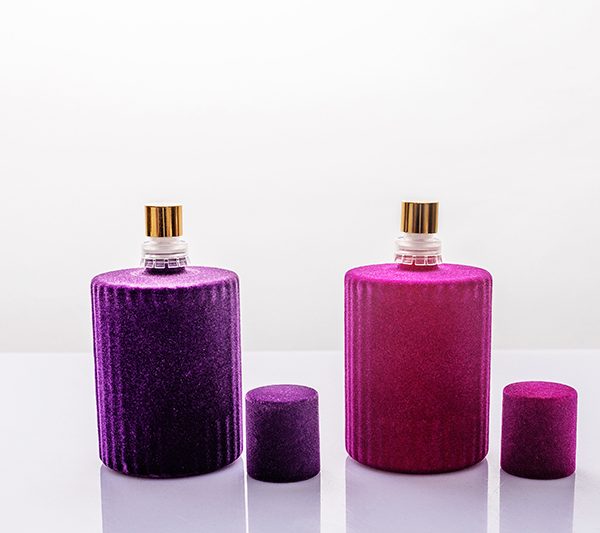 30ml 50ml 100ml Glitter Flocked Cylindrical Perfume Bottle